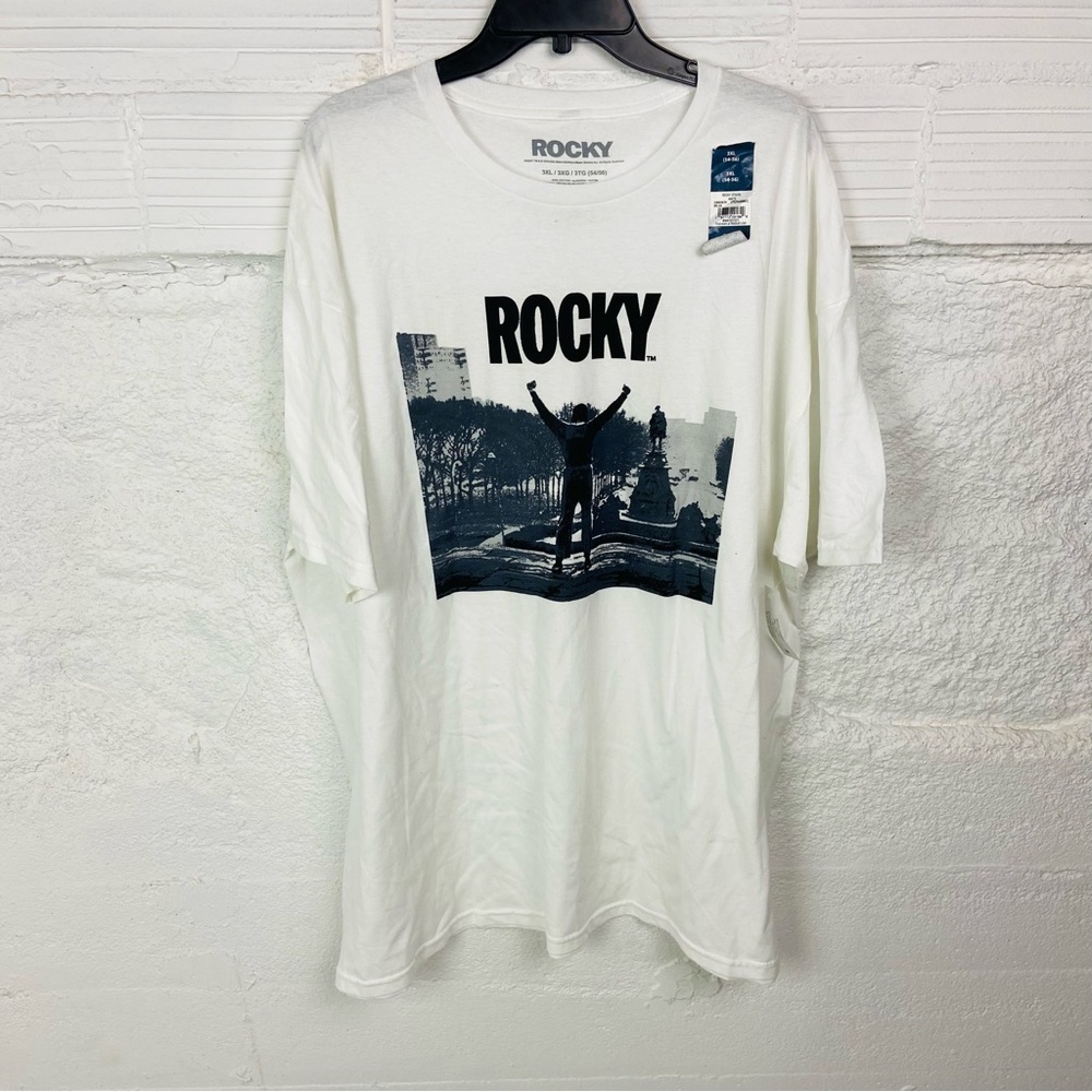 NWT Rocky White cotton Short Sleeve movie Graphic Tee size 3X - Picture 3 of 9